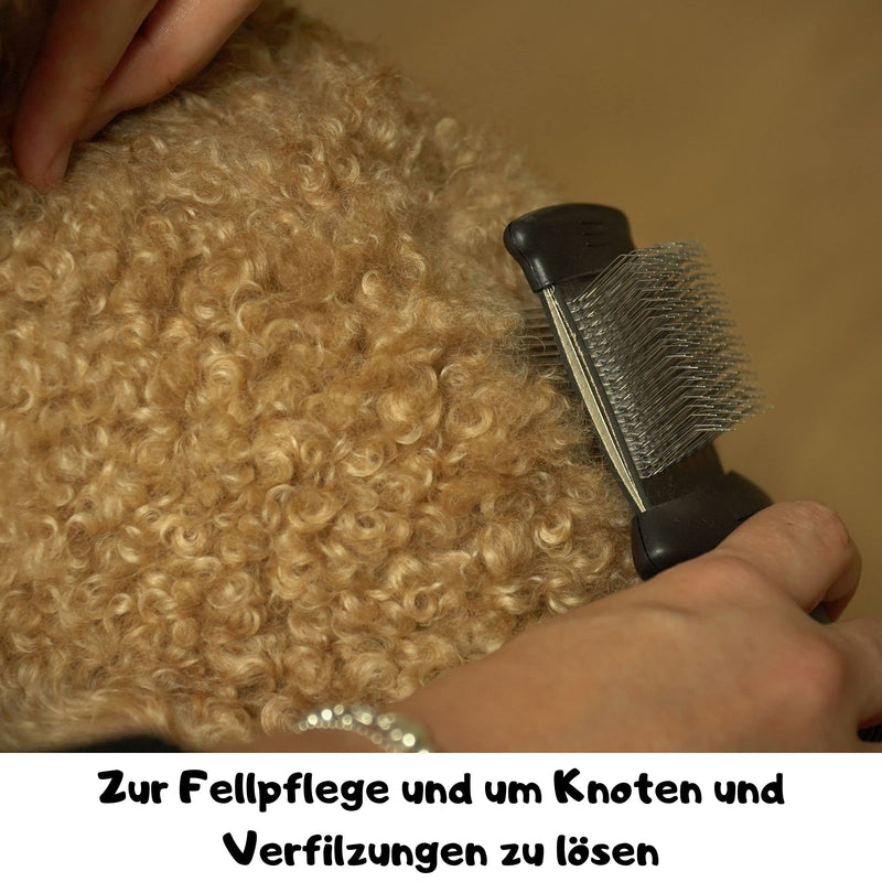 Moki Bär Slicker Brush for Dogs, Undercoat Long Haired, Flexible Head, Loosening Knots Tangles, Daily Grooming - PawsPlanet Australia