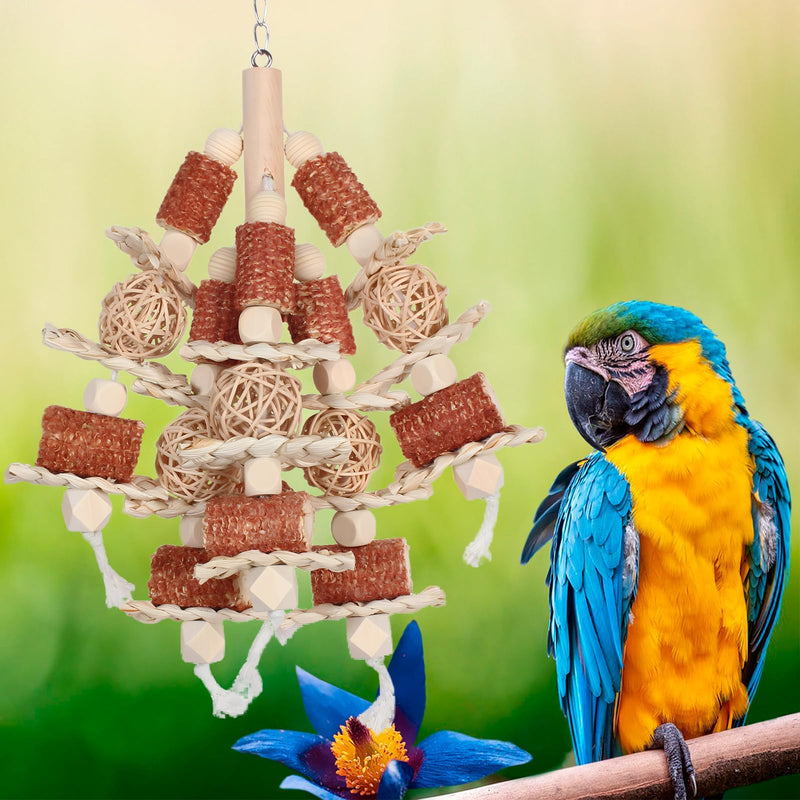 Bird toys, natural corn stick parrot toys hanging in bird cages