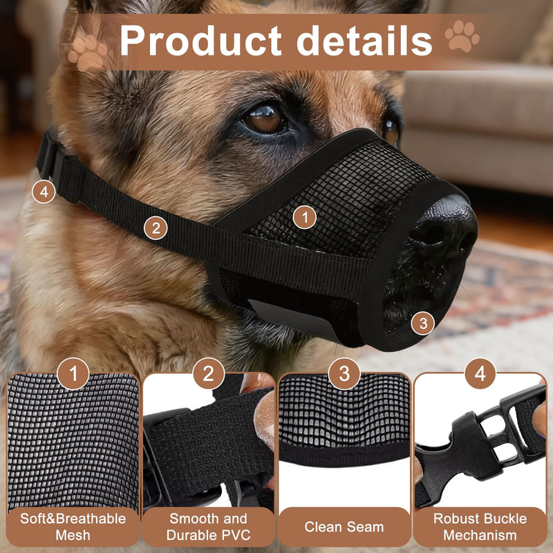 Medium Dog Muzzle, M-uzzle for Medium Sized Dog, D-og Muzzle for Biting Barking Grooming, D-og Mouth Guard with Soft Breathable Adjustable Strap for Training (M) - PawsPlanet Australia