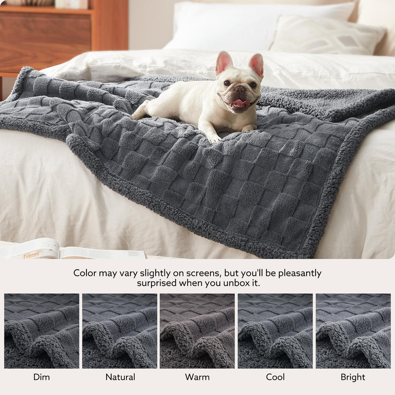 GASUR Waterproof Dog Blankets for Large Medium Dogs, Dog Blanket for Couch Bed, Fleece Pet Blanket for Furniture Sofa Protector, Soft Pet Throw Blankets for Crate Car Outdoor, Washable, 40"x50",Grey Grey L(40"x50") - PawsPlanet Australia