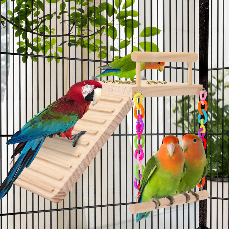 Kyouki Bird Perch Bird Cage Accessories Platform Swing - for Parrot,Parakeet,Budgies, Cockatiels, Lovebirds, Pacific Parrotlets,Chinchilla, Hamster - Sturdy Play Gym Exercise Stand - PawsPlanet Australia