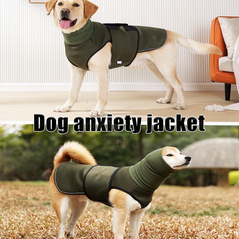 Dog anxiety jacket, 2-in-1Calming Anxiety Jacket for Dogs with Soft Ear Muffs, Reflective Strips for Thunder, Fireworks, Travel & Separation Anxiety, Relief Stress (M(Chest Girth:45-54CM)) M(Chest Girth:45-54CM)