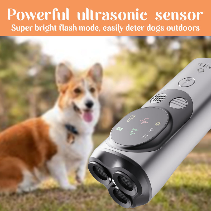Dog Bark Deterrent Devices, 3X Ultrasonic Anti Barking Device for Dogs, Dog Training & Behavior aids Up to 50 FT Range, Safe & Effective Bark Deterrent, Training Tools with LED Flashlight & HD Display - PawsPlanet Australia