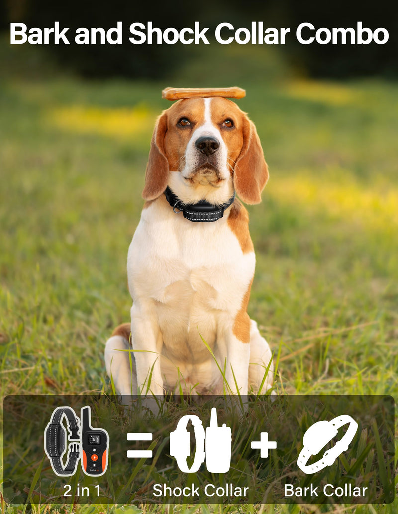 PaiPaitek Bark Collar with Remote and Automatic Mode - 3300ft Range Bark and Training Collar Combo, Shock Collar for Dogs 40-151 lbs Waterproof & Rechargeable Black - PawsPlanet Australia