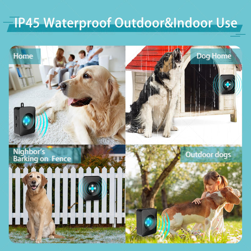 Ultrasonic Dog Bark Deterrent Devices, Anti Barking Device for Dogs, 3 Modes Stop Barking Neighbors Dog, Anti Dog Silencer for Indoor & Outdoor Use, Rechargeable & Long Range Bark Control