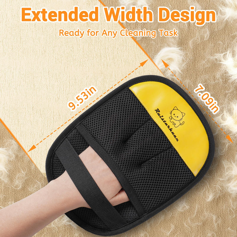 Pet Hair Removal Glove?2026 Newly Upgraded Reusable Magic Brush Pet Hair Remover Glove for Cats & Dogs?Pet Hair Remover Tool for Couch,Curtain, Clothing, Carpet, Car Seat (1Pcs) Black Yellow-1Pcs