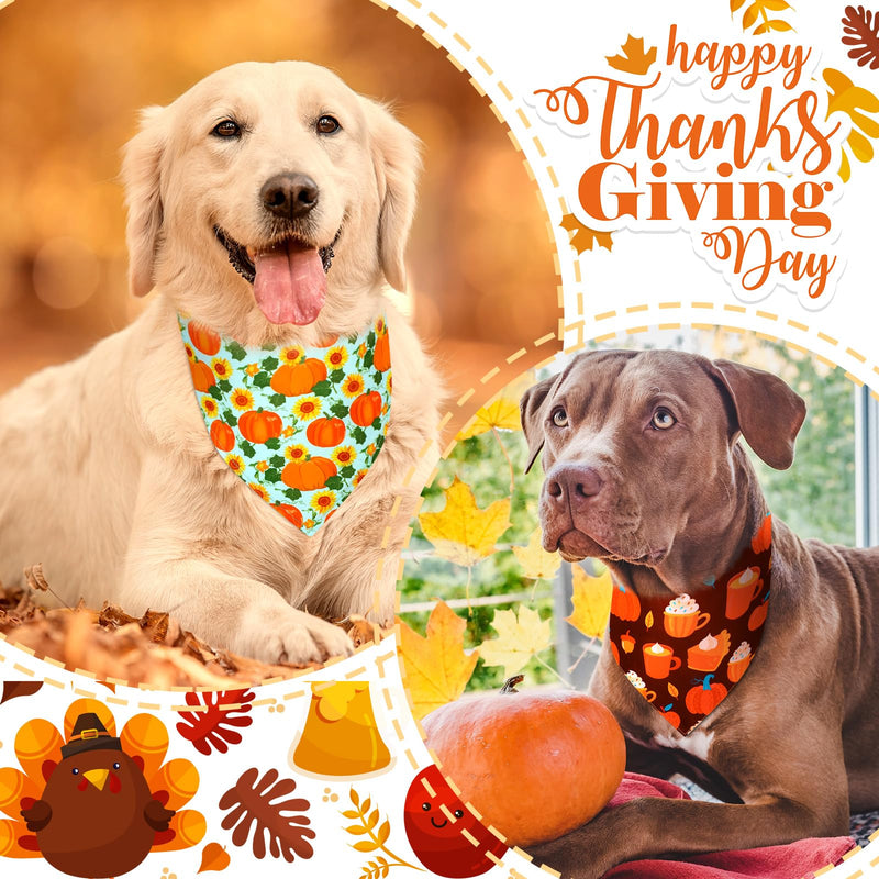 Sadnyy 40 Pcs Fall Dog Bandanas Bulk for Dogs Autumn Pumpkin Maple Leaves Triangle Bibs Reversible Thanksgiving Dog Bandana Adjustable Pet Kerchief Scarf Washable Cat Scarf for Holiday Pets(XL) XL - PawsPlanet Australia