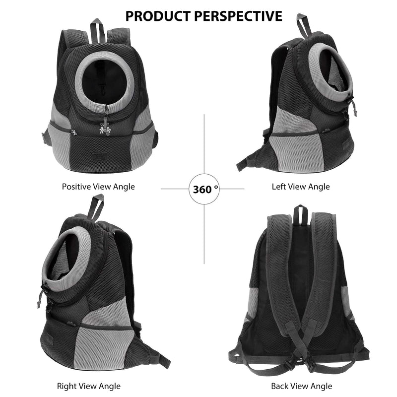 Dog Backpack Carrier Cat Carrier Pet Travel Carriers for Small Dogs and Cats Pet Travel Backpack L Black - PawsPlanet Australia