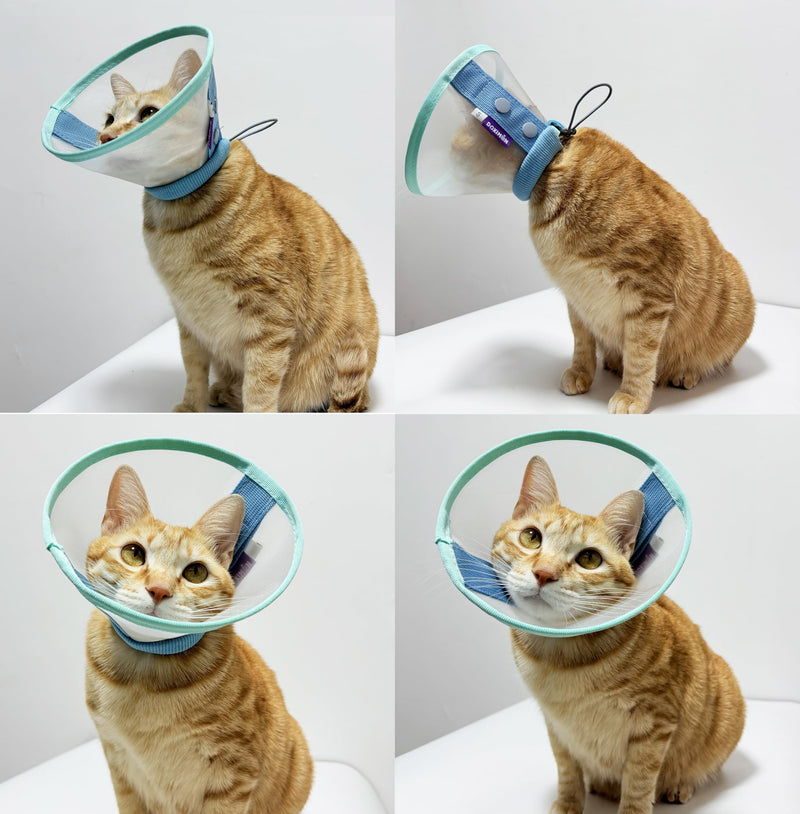 Cat Cone Collar Soft, Mesh Recovery E Collar for Cats, Breathable Elizabethan Collar After Surgery, Ear Care, Size L for 12-18 lb Cats Large