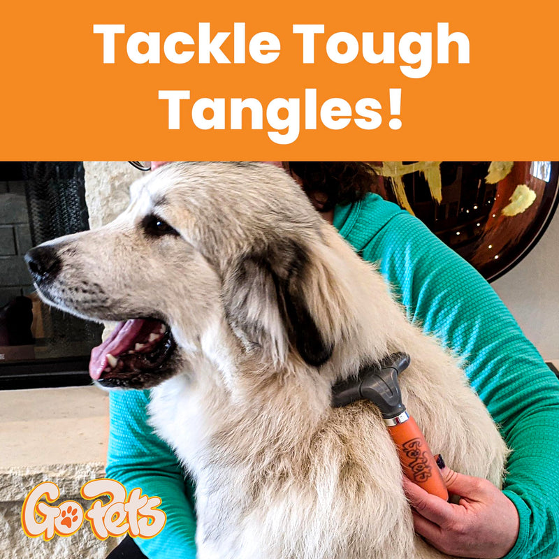 GoPets Dematting Comb & Undercoat Rake Bundle, Double-Sided Deshedding Brush for Dogs & Cats, Grooming Tool for Long Haired Pets, Mat Remover & Detangler for Thick Coats, Reduces Shedding & Breakage - PawsPlanet Australia