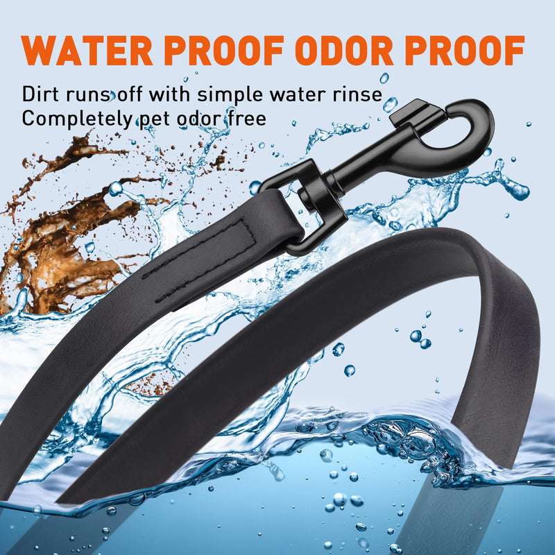 Dogline Biothane Waterproof Dog Leash Strong Coated Nylon Webbing with Black Hardware Odor-Proof for Easy Care Easy to Clean High Performance for Small or Large Dogs Made in USA 4 or 6 ft Lead W3/4" x L4' - PawsPlanet Australia