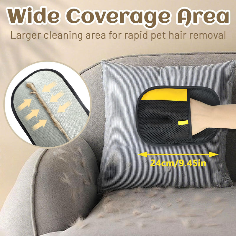 2 Pack Pet Hair Removal Gloves, Reusable Electrostatic Pet Hair Remover, Newly Upgraded Efficient Lint Remover Tool for Dog & Cat Hairfor Couch, Furniture, Car Seat, Carpet, Clothing - PawsPlanet Australia