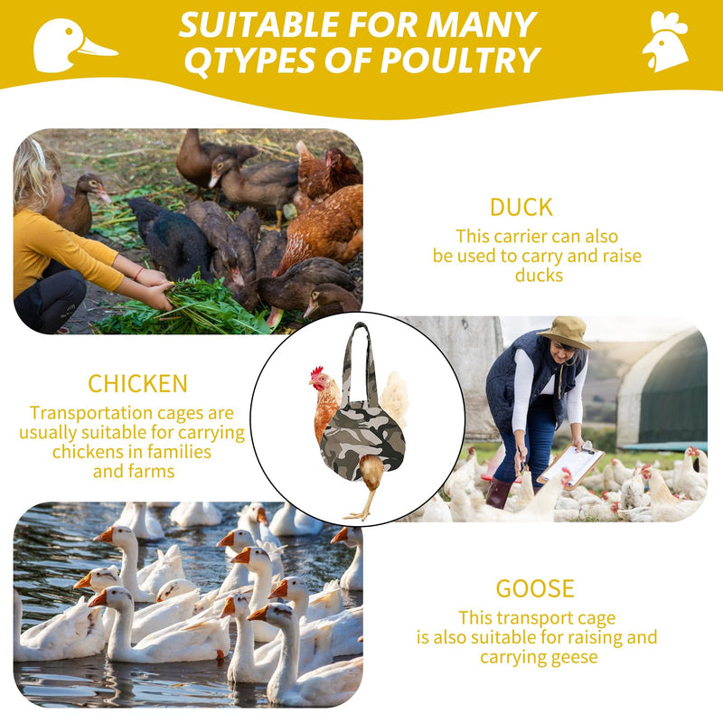 Chicken Holder Bag Chicken Medic Bag Chicken Carrier with Handle Chicken Supplies Catching Hand Bag for Hen Rooster Poultry Chicken Transport (Camouflage (1 Pack)) Camouflage (1 Pack) - PawsPlanet Australia
