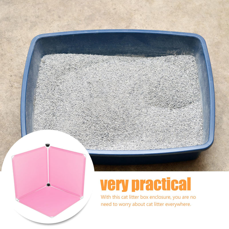 OUNONA Urine Protector Easy to Clean and Install for Cat Litter Boxes 3 Pieces Made of PP Plastic with Embossing and Black Clips for Households with Multiple Litter Boxes