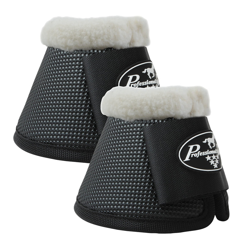 Professional's Choice All-Purpose Bell Boots for Horses | Sold in Pairs X-Large With Fleece Black