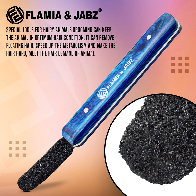 FLAMIA & JABZ Stripping Metal Stone Diamond Edged for Dogs, Cats & Pets with Wooden Grip (Coarse) Coarse Diamond Stone - PawsPlanet Australia