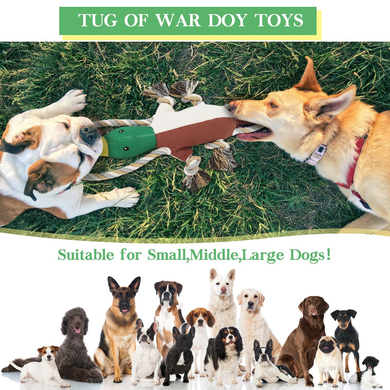 Lesmeet Upgraded Duck Dog Toys for Aggressive Chewers Puppy Toys with Crinkle Paper and Squeaker, Interactive Tug of War Dog Toy for Small, Medium, and Large Breeds Brown - PawsPlanet Australia