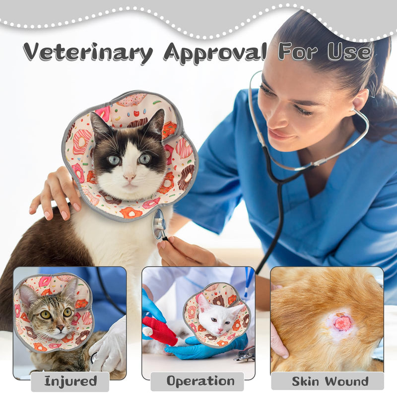 Cat Cone Collar Soft for Wound Healing, Foldable Neck Recovery Cone Anti Licking, Small Adjustable Surgery Cat Head Cone Alternative for Kittens(Size: S) Grey S(Circumference:5.1''-7.87''in)