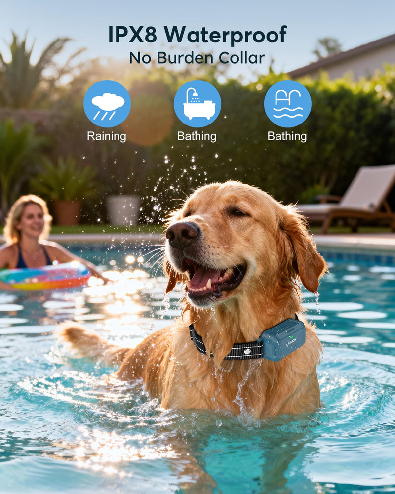 Jugbow Dog Shock Collar - 4200FT Dog Training Collar with Remote, IPX8 Waterproof Electric Collar with 4 Training Modes, Security Lock, Rechargeable e-Collar for Dogs 10-120lbs Blue - PawsPlanet Australia