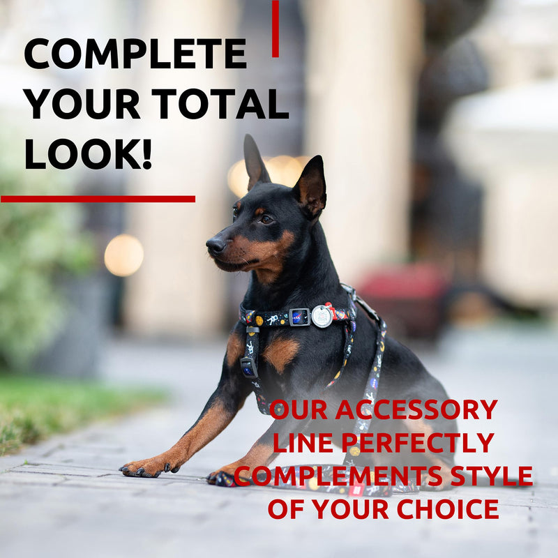 WAUDOG Nylon Dog Leash - 4 Ft, Strong & Heavy Duty for Large Dogs & Puppies 4 Ft x 3/5" Wide NASA - PawsPlanet Australia