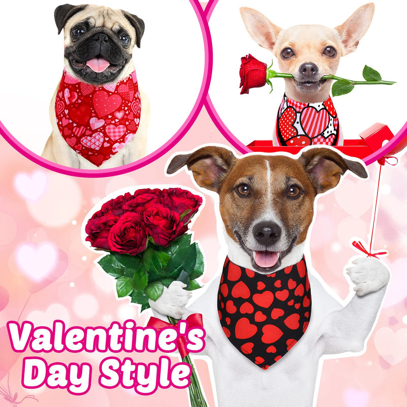 20 Packs Valentine's Day Dog Bandanas Triangle Bibs Scarf Reversible Bandana Adjustable Neckerchief Scarf for Dogs Cats Pet(32 x 22 x 22 Inch) 32 x 22 x 22 Inch