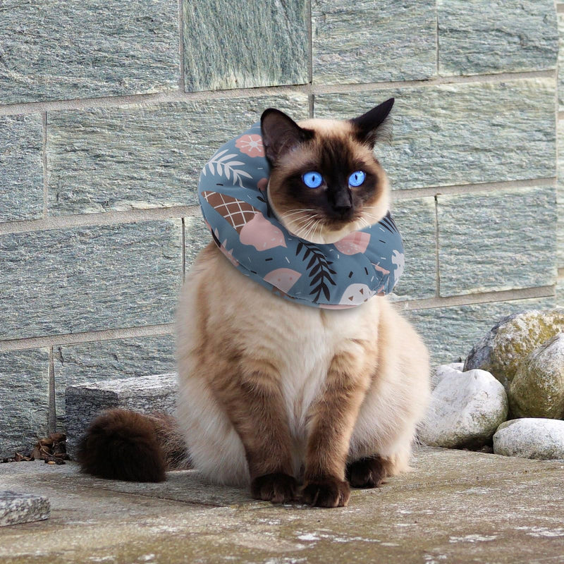 Hemobllo Breathable Cotton Protective Collar for Cats Soft Conical Recovery Collar Prevents Licking and Chewing Comfortable While Eating For Postoperative Care
