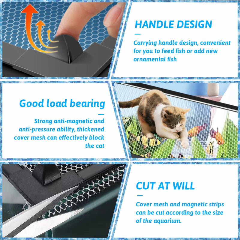 7.5 FT DIY Magnetic Fish Aquarium Anti-Jumping net Cover, Mesh Screen Netting for Fish Aquarium Screen Top Cover, Aquarium Lid Prevents Fish, Reptiles from Jumping Out (7.5 Feet) - PawsPlanet Australia