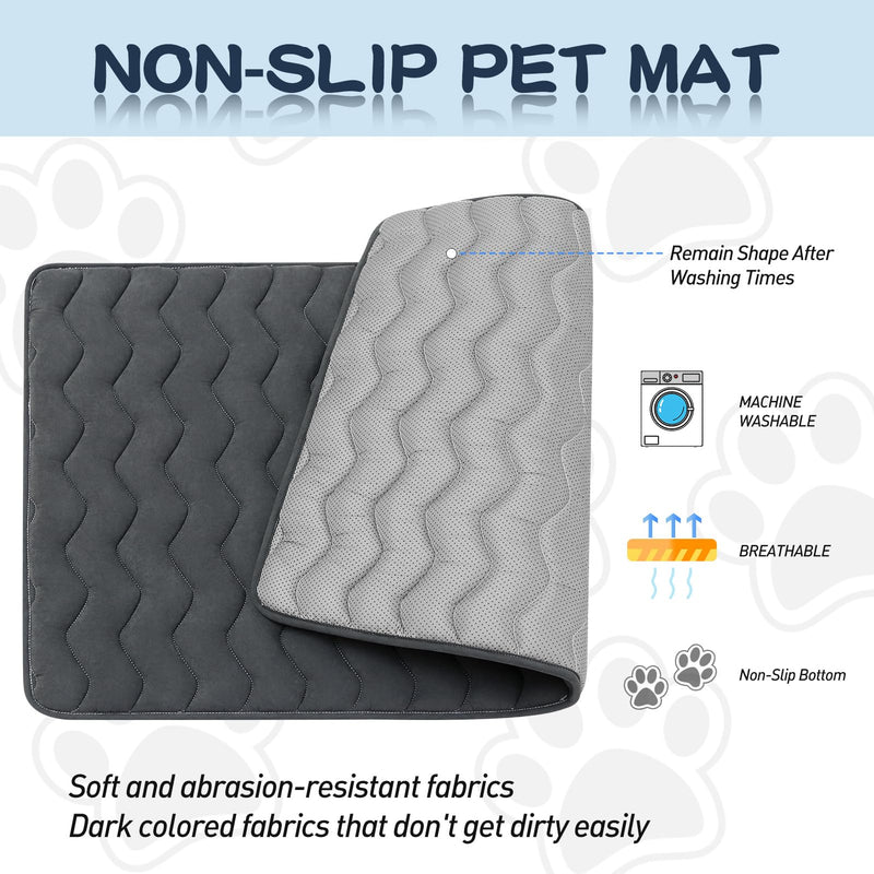 Bubble bear Dog Crate Mat - Upgraded Thick, Ultra Soft, Washable & Anti-Slip Kennel Pad for Small/Medium/Large Dogs, Dark-Hued to Hide Stains (42"x28") Upgraded Thick Black 42.0"L x 28.0"W - PawsPlanet Australia