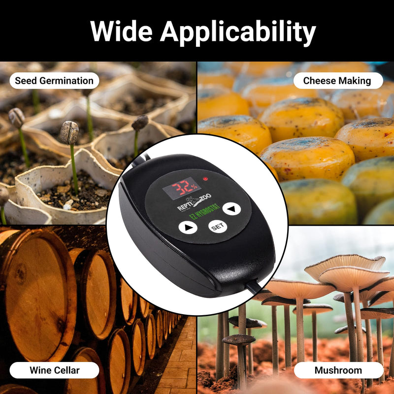 REPTI ZOO Reptile Digital Hygrometer Controller LED Humidistat Reptile Humidity Control for Reptile Terrariums Tank Reptile Humidifier Fogger Mushroom Greenhouse - PawsPlanet Australia