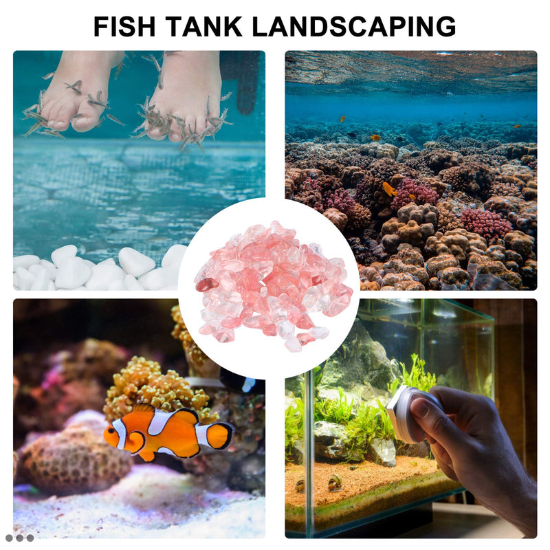 POPETPOP Aquarium Pebbles Pink-Fish Tank Gravel Rock Crystal Stones for Fish Tank/Terrariums/Garden/Flowerpot/Glassware/Vases Decoration (100g 5-7mm) - PawsPlanet Australia