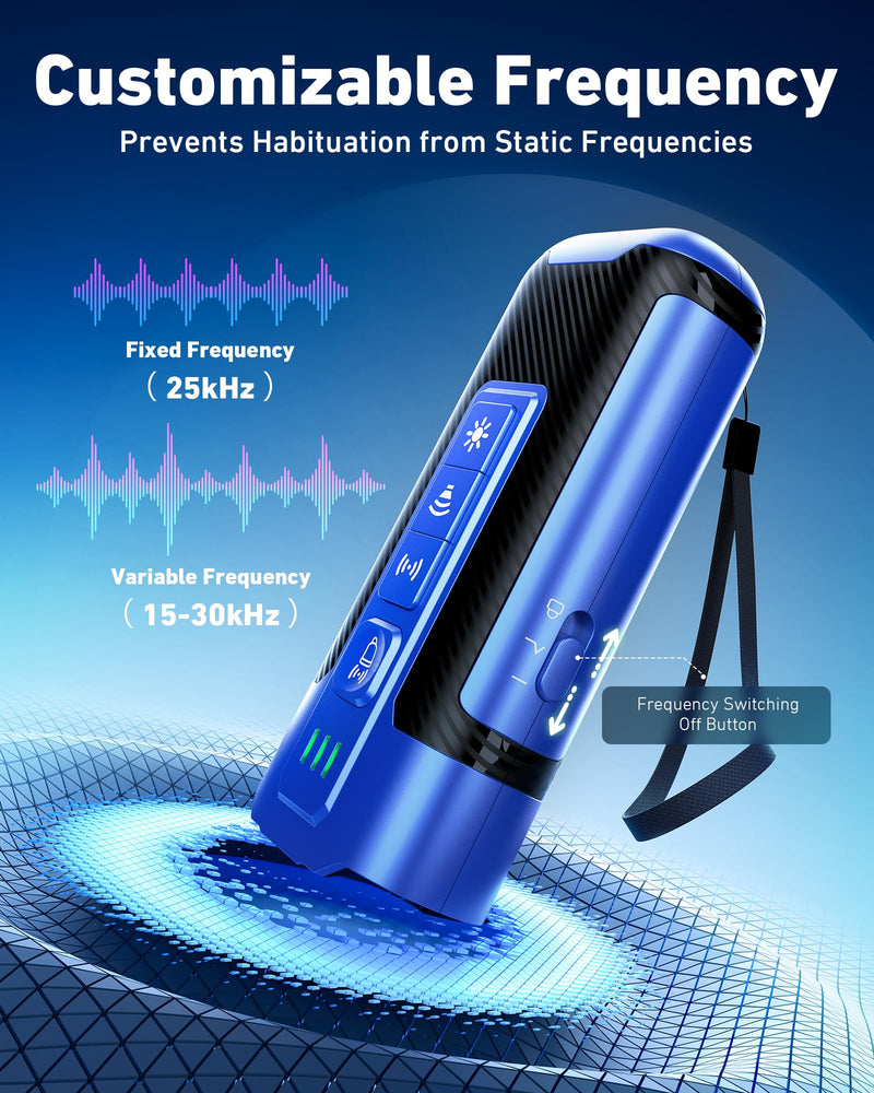 Dog Bark Deterrent Devices-Ultrasonic Anti Barking Device for Dogs with 50ft Range, Rechargeable No Barking Device for Own or Neighbor's Dogs, Portable Safe for Dogs/Humans | Indoor/Outdoor Use-Blue Blue - PawsPlanet Australia