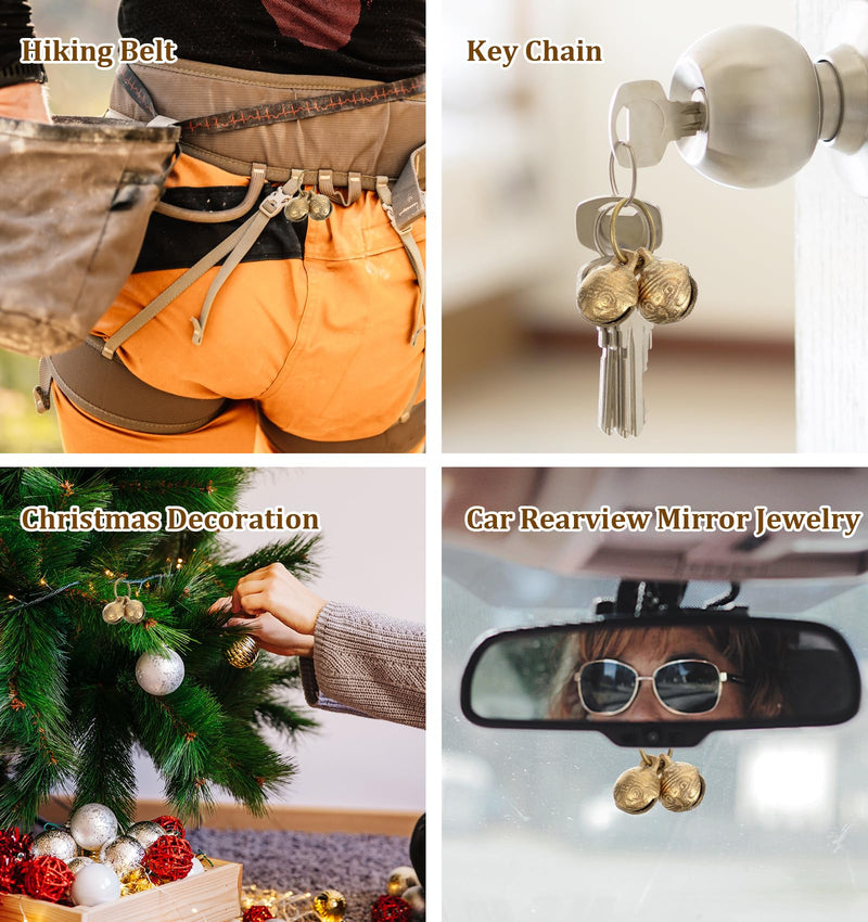 Dog Collar Bells for Small Dogs, 4Pcs Extra Loud Jingle Bells for Cat Collar Pet Tracking, Perfect for Safety & Identification, Copper 1.5 Inch - PawsPlanet Australia