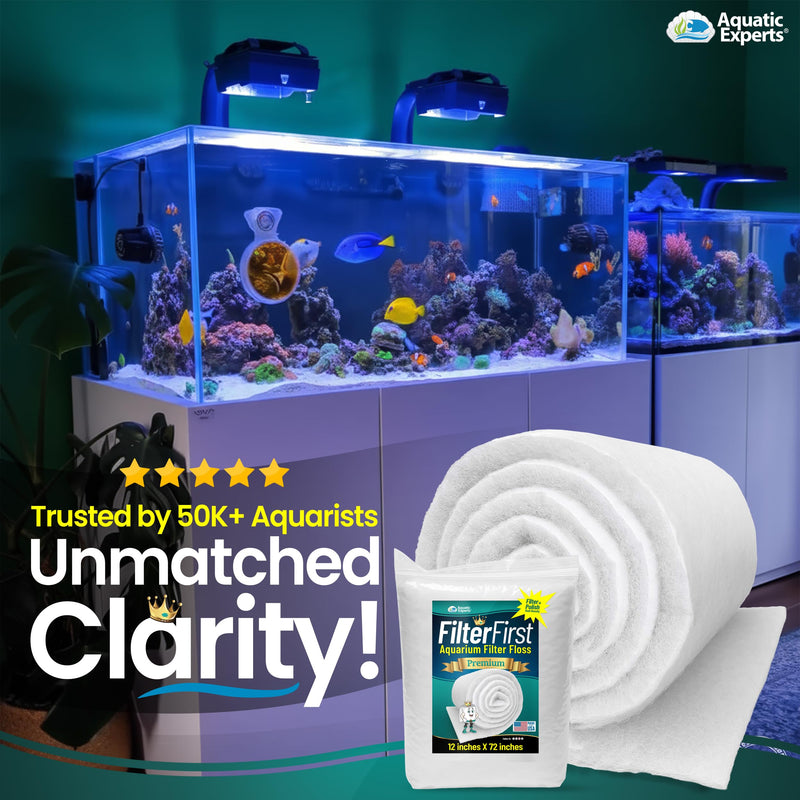 Aquatic Experts Aquarium Filter Floss for Fish Tank Filters - FilterFirst Aquarium Filter Pad - Media Roll for Crystal Clear Water, 3/4" - 1" Thick (12 Inch Wide, 72 Inch Long) 12 Inch Wide - PawsPlanet Australia