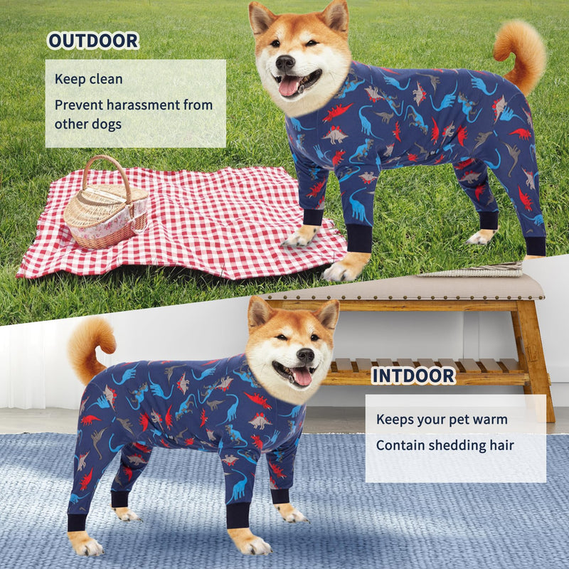 Dog Onesie After Surgery Recovery Suit Anti Shedding Bodysuit Wounds Female Male Dog Neuter Spay Onesie E-Collar & Cone Alternatives Postoperative Shirt Dog Pajamas(Large) Large - PawsPlanet Australia
