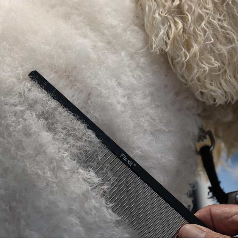 FlexIt Dog Grooming Comb - Perfect for Use with FlexIt Flexible Slicker Brush for Dogs - Built for Poodles, Golden Doodles, Huskies, Retrievers, and Labradoodles (Comb Only) Comb Only