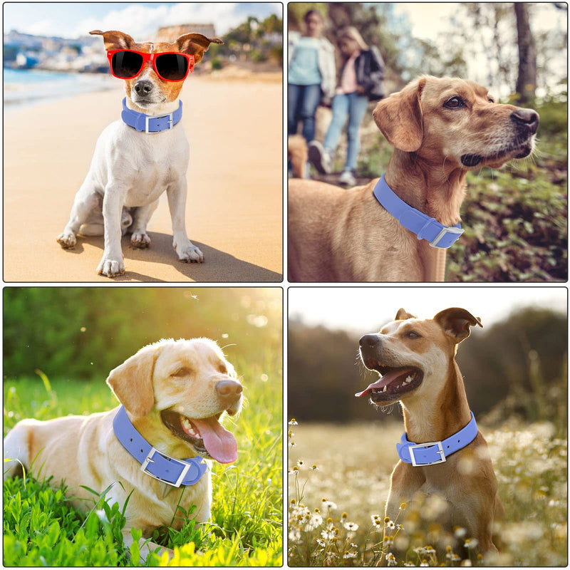 Wisedog Waterproof Dog Collar: Multiple Adjust 7" to 23.6", Soft Rubber Coated Webbing, Easy to Clean, for Small Medium Large Dogs (L|15"-19" × 1 in, Blue) L|15"-19" × 1 in - PawsPlanet Australia