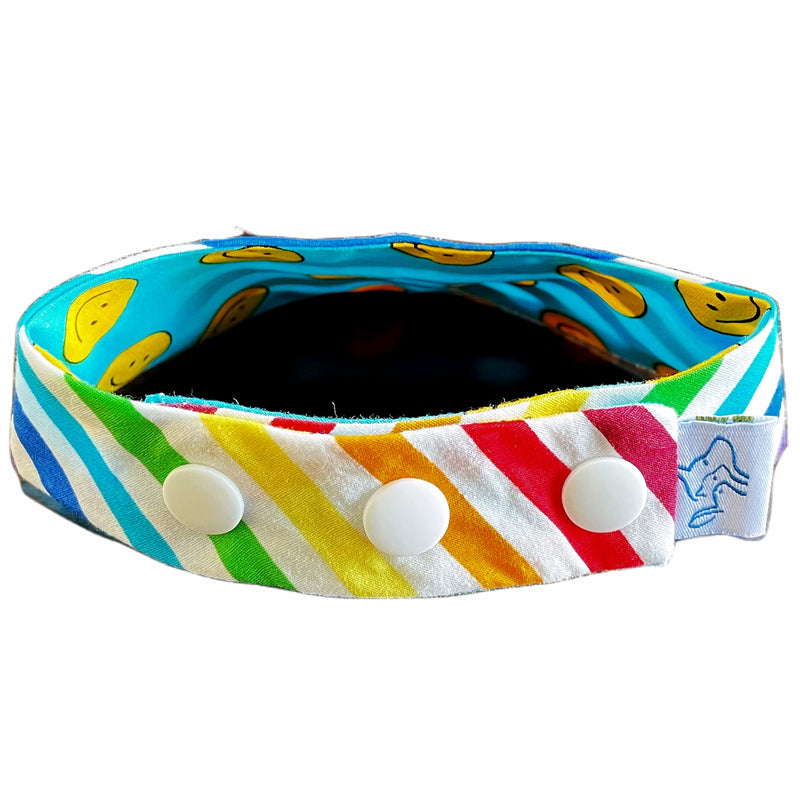 Pet Fashion Colorful Rainbow Bandana with Plastic Snap Button - 1PCS Washable Bandana Double Reversible Scarf Accessories for Small to Large Dog Puppy Cat Rabbit… - PawsPlanet Australia