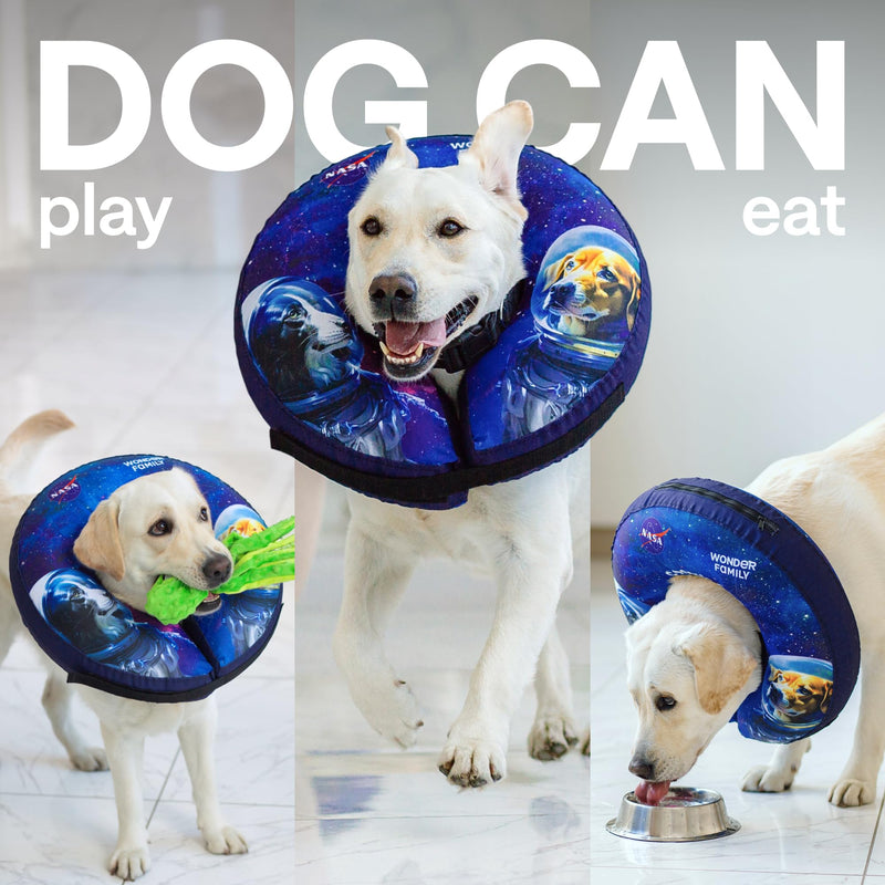 Dog Donut Collar After Surgery - Soft Dog Cone Collar - Inflatable Dog Cone Alternative to Cone of Shame - Dog Pillow Cone for Dogs to Stop Licking - Elizabethan Collar for Dogs - Dog Recovery Collar XL (Neck: 17"-22") - PawsPlanet Australia