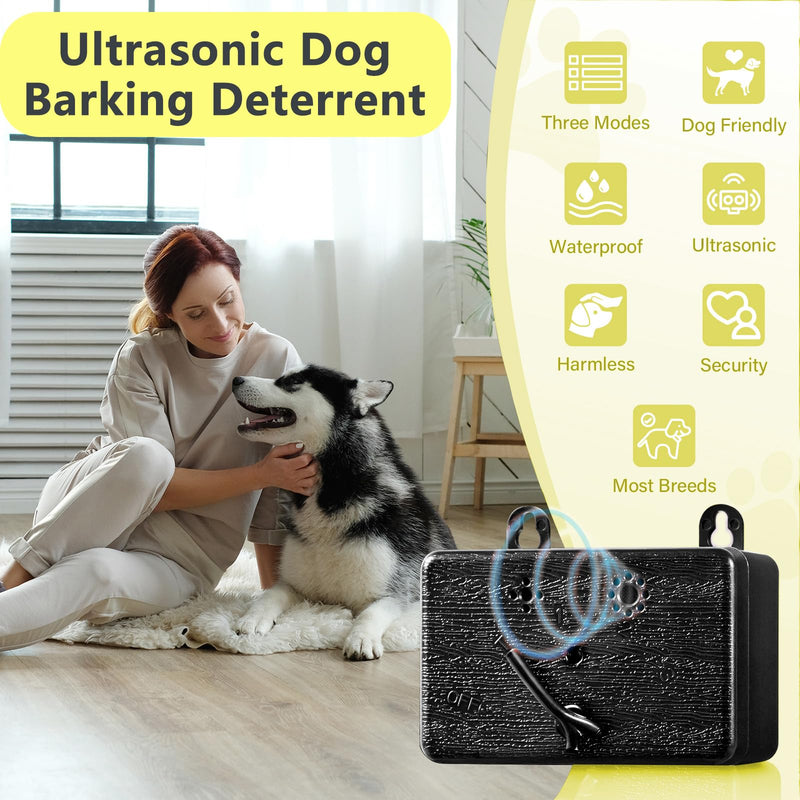 Anti Barking Device for Dog Bark Deterrent Device Bark Device Dog Stop Barking Ultrasonic Devices with 3 Range Modes for Large, Medium, Small Dogs（Brown）