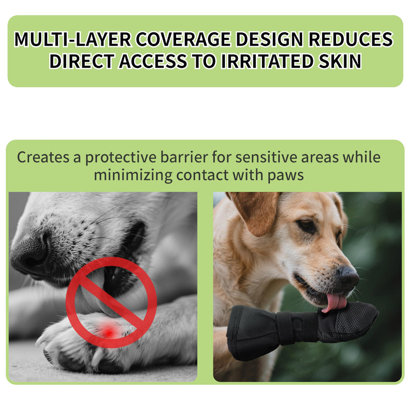 Dog Paw Wound Recovery Boot, Lick-Proof Protection, Non-Slip Pet Shoe with Self-Adhesive Strap, Soft Protector for Medium to Large Dogs, 2PCS (M) M