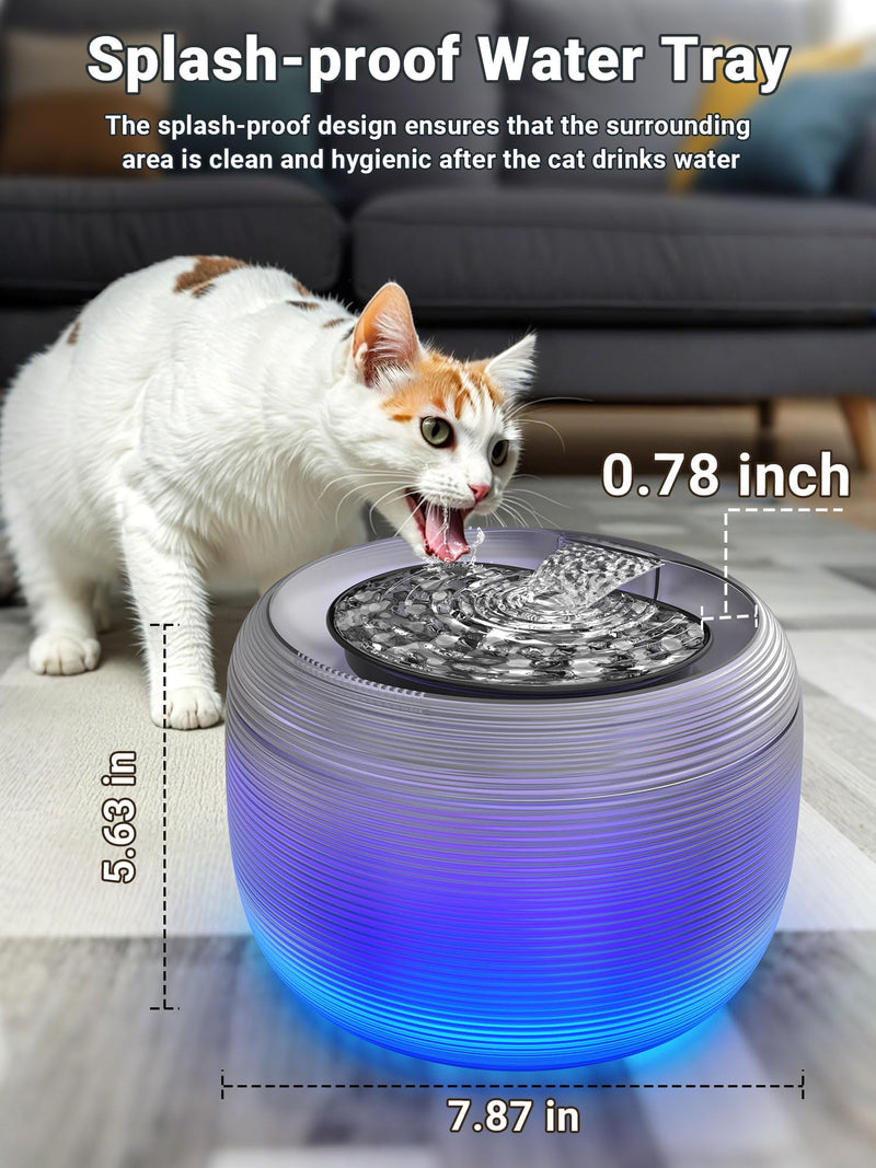 Kastty FS75 Quiet Cat Water Fountain, 3.5L/118oz Large Capacity Pet Water Fountain for Cats Indoor with Water Level LED Light, Easy Cleaning Cat Fountains for Drinking Automatic Dog Water Fountain - PawsPlanet Australia