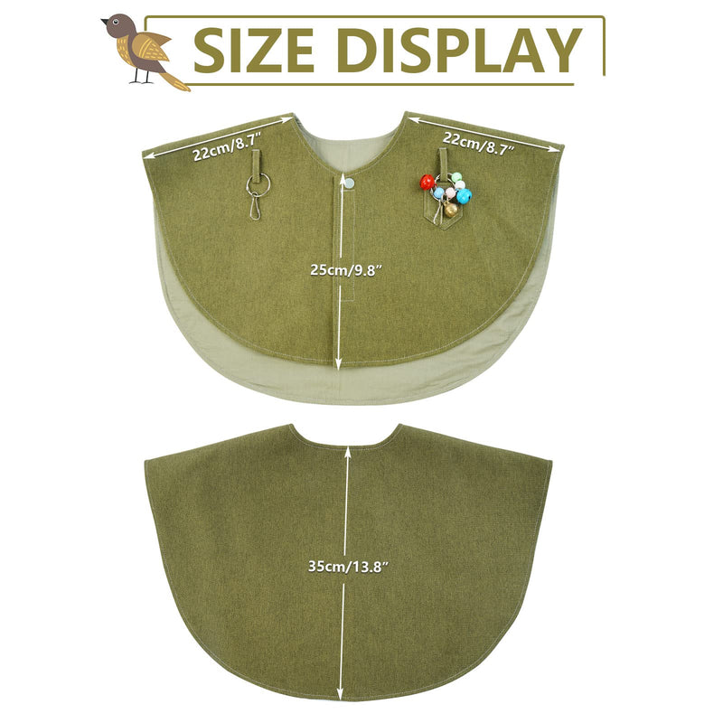 QBLEEV Parrot Anti-Scratch Shoulder Protector, Pet Bird Shoulder Poop Protector, Multi-Functional Pet Shoulder Pad Diaper Shawl for Small Medium Parakeets Cockatiels, Sun Conures, Finches(Green) Green - PawsPlanet Australia