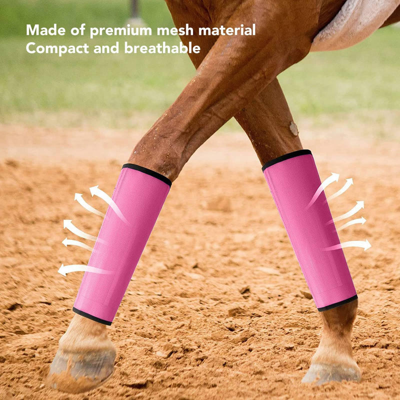 HEEPDD Horse Leg Boots 4 Piece Mesh Material for Fly Protection Non Slip Grip Breathable Design 95% Airflow Efficiency Summer Riding to Prevent Bites and Leg Scratches