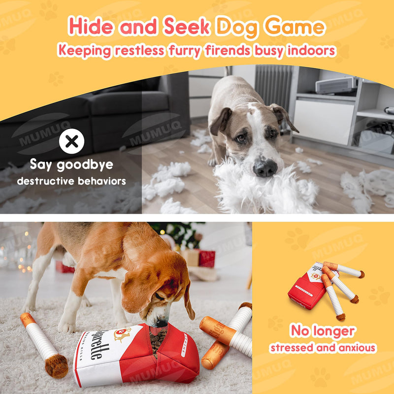 Cigarette Dog Toy Large, Plush Funny Dog Cigarette Toy 3 Packs Giggle Puff Stick Toys with Box, Interactive Squeaky Cigar Puppy Toys for Small to Medium Breed, Funny Puppies Gift Dog Accessories - PawsPlanet Australia