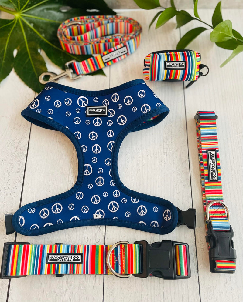 Lucky Love Dog - Easy Click Buckle Dog Collar with Leash Set Combo, Durable & Comfortable for Male & Female Dogs, Pet Collar for Small to Large Dogs, Secure Fit - Hippie Combo, Small Small | 10-15" Hippie Collar/Leash Combo - PawsPlanet Australia