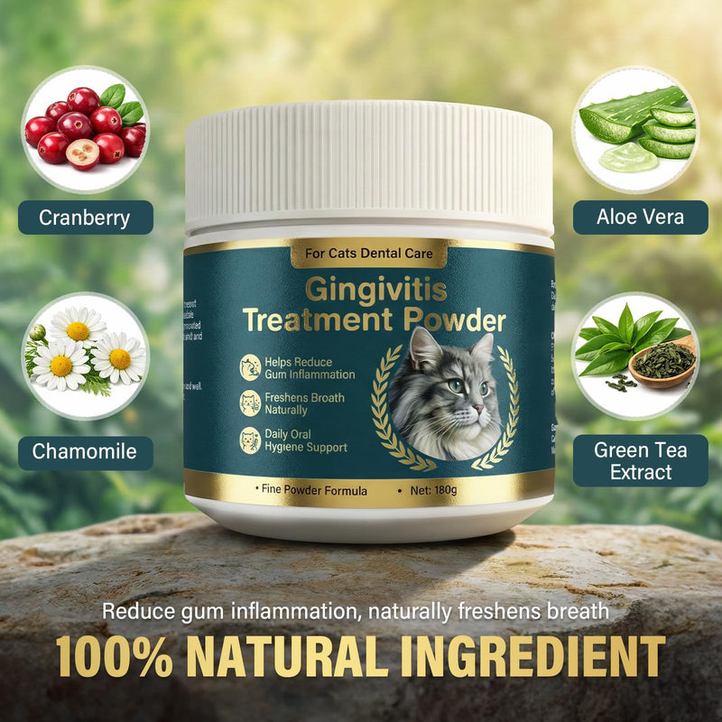 Topicy Plaque Off Powder for Cats, Dental Care Powder with Natural Extracts, Helps Reduce Plaque & Tartar, Supports Gum Health, Tasty Powder for Fresh Breath, 180g 6 oz (180g) - PawsPlanet Australia