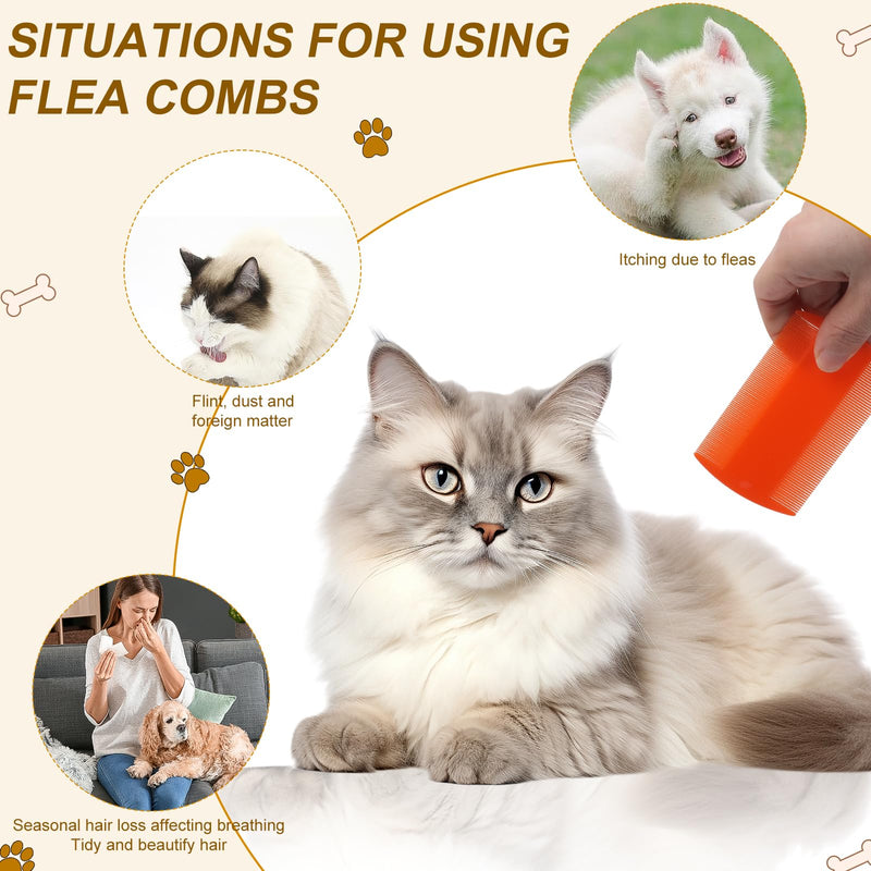 100 Pcs 5 Colors Double Side Tooth Pet Flea Comb Bulk for Cats Dogs Lice and Tick Comb for Small Cats Dogs Kitten Indoor - PawsPlanet Australia