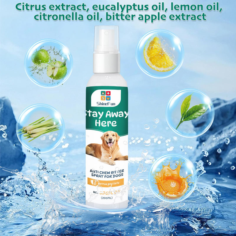 Bitter Apple Spray for Dogs,100% All-Natural,200ml,No Chew Dog Deterrent Spray with Citrus & Eucalyptus Oil, Anti Chew Training Aid to Stop Chewing & Protect Furniture - PawsPlanet Australia
