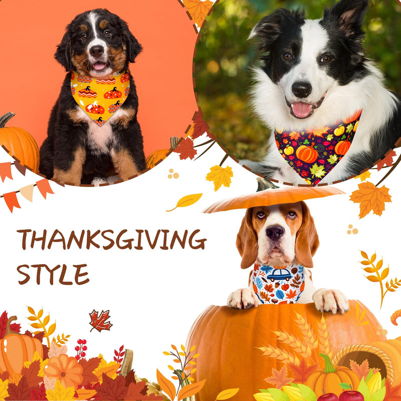 Sadnyy 40 Pcs Fall Dog Bandanas Bulk for Dogs Autumn Pumpkin Maple Leaves Triangle Bibs Reversible Thanksgiving Dog Bandana Adjustable Pet Kerchief Scarf Washable Cat Scarf for Holiday Pets(XL) XL - PawsPlanet Australia