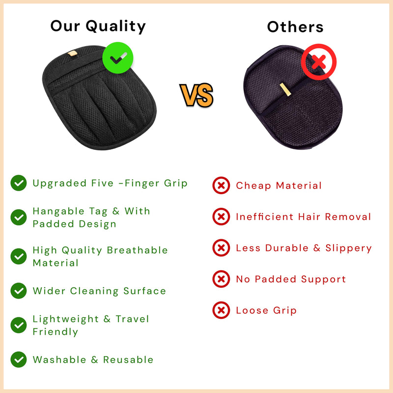 Pet Hair Removal Glove for Dogs & Cats - Upgraded Reusable Electrostatic Pet Hair Glove, Pet Hair Remover Tool for Laundry, Couch, Carpet & Car Seat, Gentle Grooming Mitt - PawsPlanet Australia